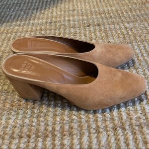 Maryam Nasir Zadeh camel suede mules